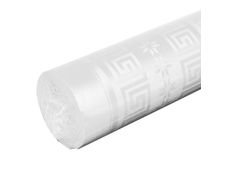 CGMP Damassé - Rouleau de nappe jetable - blanc - 1 x 10 m