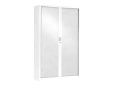 Armoire haute monobloc à rideaux GENERIC - 198 x 120 x 43 cm - blanc