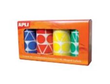 Apli - 4 rouleaux gommettes multiformes - coloris assortis