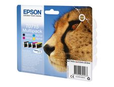 Epson T0715 Guépard - Pack de 4 - noir, cyan, magenta, jaune - cartouche d'encre originale