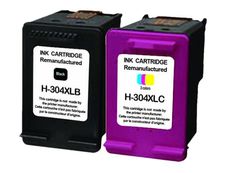 Cartouche compatible HP 304XL - pack de 2 - noir, cyan, magenta, jaune - UPrint H.304XL 