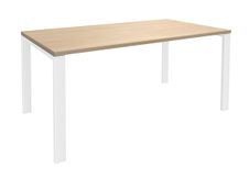 Bureau simple IRIS - L140 cm - Plan de départ - Pieds blanc - plateau imitation Chêne clair