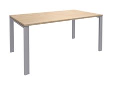 Bureau simple IRIS - L180 cm - Plan de départ - Pieds aluminium - plateau imitation Chêne clair
