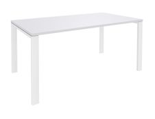 Bureau simple IRIS - L180 cm - Plan de départ - Pieds blanc - plateau Blanc perle