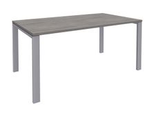 Bureau simple IRIS - L140 cm - Plan de départ - Pieds aluminium - plateau imitation Chêne gris