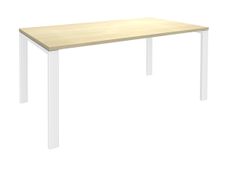 Bureau simple IRIS - L140 cm - Plan de départ - Pieds blanc - plateau imitation Erable