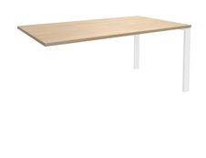 Bureau simple IRIS - L140 cm - Plan suivant - Pieds blanc - plateau imitation Chêne clair