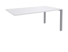 Bureau simple IRIS - L160 cm - Plan suivant - Pieds aluminium - plateau Blanc perle
