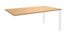 Bureau simple IRIS - L140 cm - Plan suivant - Pieds blanc - plateau imitation Hêtre