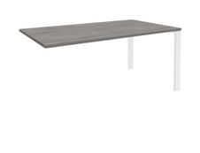 Bureau simple IRIS - L180 cm - Plan suivant - Pieds blanc - plateau imitation Chêne gris