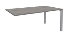 Bureau simple IRIS - L180 cm - Plan suivant - Pieds aluminium - plateau imitation Chêne gris