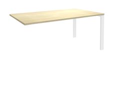 Bureau simple IRIS - L120 cm - Plan suivant - Pieds blanc - plateau imitation Erable