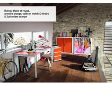 Bureau droit EASYDESK - L140 x P80 cm  - Blanc