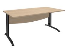 Bureau droit IDRA - L140 cm - Pieds anthracite - plateau imitation Chêne clair