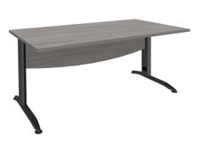 Bureau droit IDRA - L160 cm - Pieds anthracite - plateau imitation Chêne gris