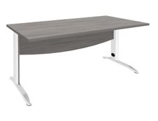 Bureau droit IDRA - L120 cm - Pieds alu - plateau imitation Chêne gris