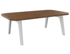Table basse ILO - L114xP67xH39 cm - pieds blanc - finition noyer