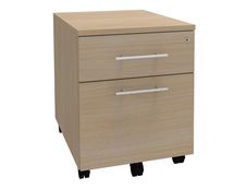 Caisson mobile LEVEL/STEELY/WOODY - L43 x H56 x P60 cm - 2 tiroirs dont 1 DS - imitation Chêne clair