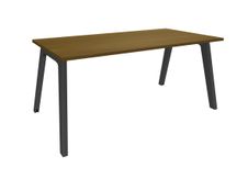 Bureau simple STEELY - L140 cm - Bureau de départ - Pieds carbone - plateau imitation noyer