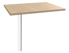 Extension IDRA/DUAL sur pied tube - 80 x 60 cm - Pied blanc - plateau imitation Chêne clair