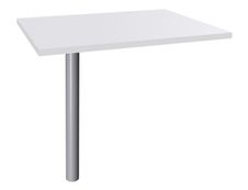 Extension IDRA/DUAL sur pied tube - 80 x 60 cm - Pied alu - plateau Blanc perle