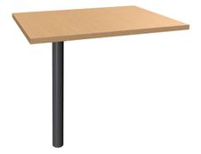 Extension IDRA/DUAL sur pied tube - 80 x 60 cm - Pied anthracite - plateau imitation Hêtre