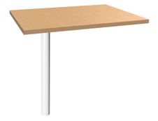 Extension IDRA/DUAL sur pied tube - 80 x 60 cm - Pied blanc - plateau imitation Hêtre