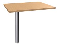 Extension IDRA/DUAL sur pied tube - 80 x 60 cm - Pied alu - plateau imitation Hêtre