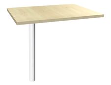 Extension IDRA/DUAL sur pied tube - 80 x 60 cm - Pied blanc - plateau imitation Erable