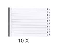 Exacompta - Pack de 10 intercalaires 10 positions numériques - A3 - blanc - touches plastifiées