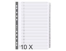 Exacompta - Pack de 10 intercalaires 31 positions numériques - A4 - blanc - touches plastifiées