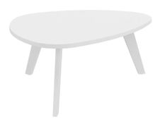 Table basse galet - L100xH42xP90/80 - pied blanc - plateau blanc