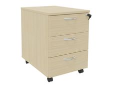 Caisson mobile IDRA/DUAL - L43 x H56 x P60 cm - 3 Tiroirs - Imitation Erable