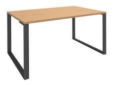 Bureau droit LOFTER - L80 cm - Plateau imitation Hêtre - pied Carbone