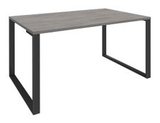 Bureau droit LOFTER - L180 cm - Plateau imitation chêne gris - pied Carbone