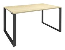 Bureau droit LOFTER - L80 cm - Plateau imitation Erable - pied Carbone
