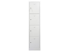 Vestiaire 1 colonne soit 4 cases monobloc - H180 x L30 x P50 cm - blanc