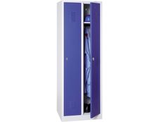 Vestiaire industrie propre monobloc 2 colonnes - H180 x L60 x P50 cm - gris/bleu