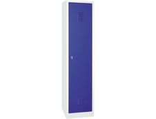 Vestiaire industrie salissante monobloc 1 colonne - H180 x L40 x P50 cm - gris/bleu