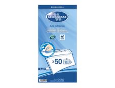 La Couronne - 50 Enveloppes DL 110 x 220 mm - 80 gr - blanc - sans fenêtre - bande auto-adhésive