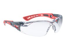 Bollé Safety Rush+ Small - Lunettes de protection pour visages étroits - noir et rouge - incolore