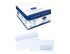 La Couronne - 500 Enveloppes DL 110 x 220 mm - 90 gr - fenêtre 35x100 mm - blanc - bande auto-adhésive