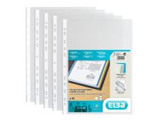 Oxford - 10 Pochettes perforées - A4 - lisse - pour 12 feuilles - 9/100 - Blanc