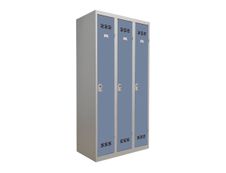 Vestiaire Industrie Propre - 3 portes - 180 x 90 x 50 cm - gris/beu