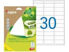 Apli Agipa - Etui A5 - 420 Étiquettes 100% recyclées blanches multi-usages - 19 x 38 mm - coins arrondis - réf 101245