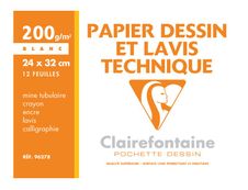 Clairefontaine Fine Arts - Pochette papier à dessin - 12 feuilles - 24 x 32 cm