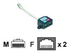 MCL Samar - Câble dédoubleur de paires RJ45 Cat 5E non blindé F / M / F - Ethernet