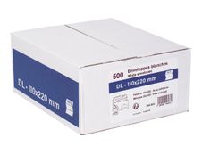 GPV - 500 Enveloppes DL 110 x 220 mm - 80 gr - fenêtre 35x100 mm - blanc - bande adhésive