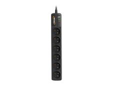 INFOSEC S6 Black Line II - Multiprise parafoudre 6 prises - parasurtenseur 2500 W