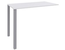 Table Lounge 2 Pieds - L140xH105xP80 cm - Pieds alu - plateau blanc perle